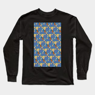 Fred Pattern - Blue Long Sleeve T-Shirt